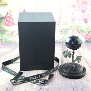 <span class=keywords><strong>Rosa</strong></span> Preservada en Cúpula <span class=keywords><strong>de</strong></span> <span class=keywords><strong>Cristal</strong></span> en Caja <span class=keywords><strong>de</strong></span> Regalo, Flor Real Estabilizada Eterna <span class=keywords><strong>con</strong></span> Tallo para Navidad, Gran Venta - Product Image 4