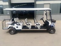 Navette de plage 8 places de conception récente, véhicule à faible vitesse (LSV), voiturette de golf électrique prête pour le sable, idéale pour les excursions en bord de mer