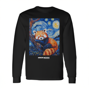 Camiseta de manga larga con estampado de la noche estrellada de Van Gogh de Red Panda - Product Image 2