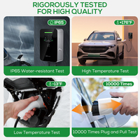 Pengisi daya listrik mobil Level 2 Ev J1772 Nema 14-50 Mode 3 fase tipe 1 48A EV stasiun pengisian daya LED dinding Mobil