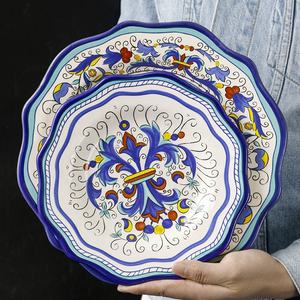 ชุดจานเซรามิกทาสีด้วยมือสไตล์ตะวันตกชามสลัดจานสเต็กชุดแก้วอาหารเช้า - Product Image 3