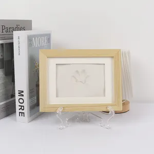 Pet Paw Print desktop photo frame and print kit,Picture frame with pet footprints,Remember the pet