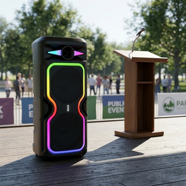 Dual 8 Inch Newest RGB Light Wireless BT Speakers With Wireless Connection/radios/USB Function