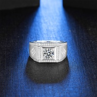 Vente chaude de haute qualité 2022 de luxe de mariage anneaux argent sterling argent hommes anneaux moissanite bijoux