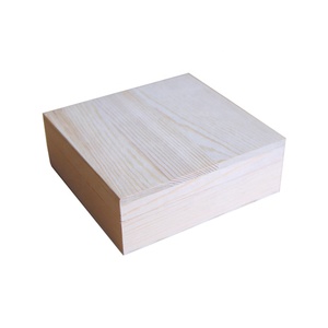 Caja de baratija de madera de pino sin terminar Caja de paquete de regalo de madera cuadrada Caja de kit médico de madera barata - Product Image 6
