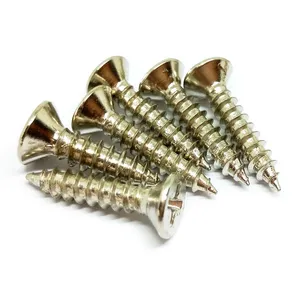 #4 X 1/2" #6 X 1/2" #6 X 3/4" #8 X 3/4" Gold Colour <strong>Screw</strong> Flat Head <strong>Phillips</strong> <strong>Wood</strong> <strong>Screw</strong> Countersunk Self Tapping <strong>Screw</strong> - Product Image 2
