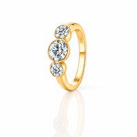 Bague de fiançailles et de mariage en moissanite plaqué or 18 carats, argent 925, sertissage à griffes, certifiée GRA, alliance de luxe en forme de cercle pour