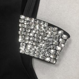 أسود فاخر للضمادة Bodycon مساء اللباس الأنيق نمط حورية البحر ثوب الكتف واحد مع حجر الراين لحفلة موسيقية - Product Image 5