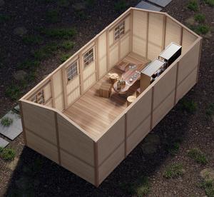 庭のための12x16ft現代可動プレハブグリーンモジュラーログウッドハウス - Product Image 6