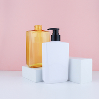 Bouteille de shampooing en plastique PET carrée colorée de haute qualité de 300ml pour shampooing et nettoyant pour le corps