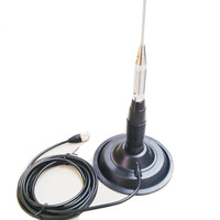 Antena Radio CB Multiband ATL ML145 27mhz dengan Whip Baja Tahan Karat Omni Vertikal Hitam 1.5m untuk Komunikasi Mobile/Base
