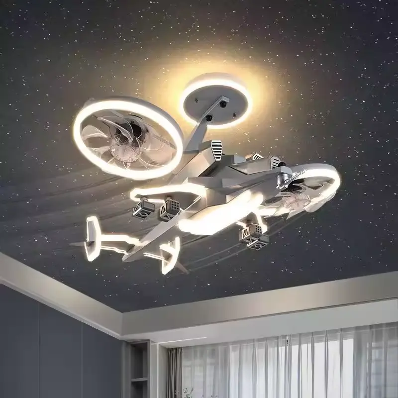 オーストラリアのタイマーリモコン調光可能なアプリコントロール子供の寝室のためのモダンなLed航空機天井ファン