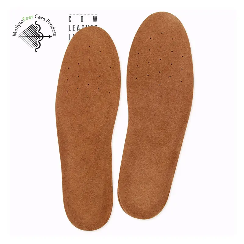 Height increased comfortable cowskin leather shoe insole