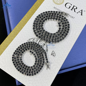 Cadena de tenis de moissanita de Plata de Ley 925 chapada en rodio negro de 3mm, 4mm, 5mm, collar de tenis de diamante de moissanita negro helado - Product Image 4
