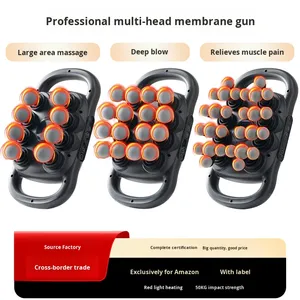 Pistola per Massaggio Muscolare a 16 Testine Senza Fili con Funzione di Calore, Batteria 1200-2000mAh per Rilassamento Profondo di Schiena e Vita - Product Image 3