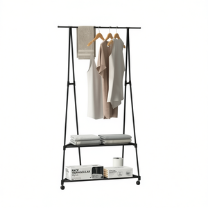 Perchero Triangular Myrva de Metal, Organizador de Armario de Dos Niveles, Diseño Minimalista - Product Image 1