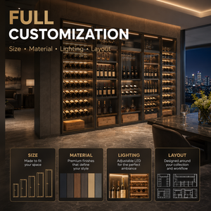 <strong>Modern</strong> Luxury Glass Door Bar <strong>Wine</strong> Cabinet for Private <strong>Wine</strong> Cellar Custom Commercial LED Liquor Display <strong>Rack</strong> - Product Image 3