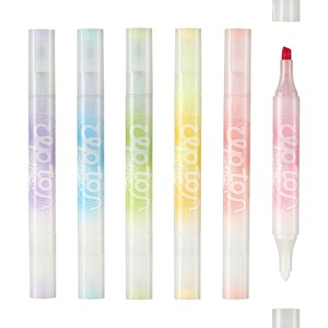 <span class=keywords><strong>Evidenziatore</strong></span> Fluorescente <span class=keywords><strong>Cancellabile</strong></span> a Doppia Punta, 6 Colori, Grande Capacità, Triangolare, Facile da Impugnare, per Doodling, Marcatura e Journaling - Product Image 1