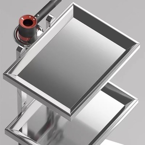 Chariot de salon de coiffure avec revêtement anti-teinture en acrylique noir, chariot pliable pour outils de beauté et de coiffure - Product Image 3