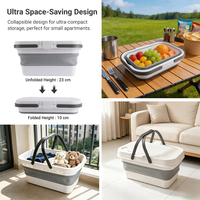 Bacs et seaux de camping en PP TPR, seau de 5 gallons avec couvercle, qualité alimentaire, pour laver, pliable, 20 litres