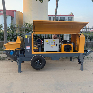 Pompe à béton électrique diesel sur <span class=keywords><strong>remorque</strong></span>, bétonnière avec pompe, machine de transport de ciment, sable et gravier - Product Image 4
