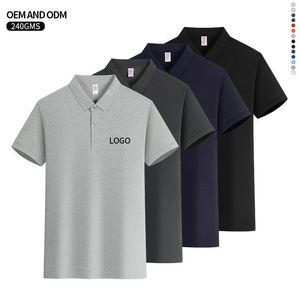 เสื้อโปโลผู้ชายผ้าคอตตอนหนานุ่ม สั่งทำแบรนด์ส่วนตัว ระบายอากาศได้ดี แห้งเร็ว ซับเหงื่อ ใส่สบาย - Product Image 1
