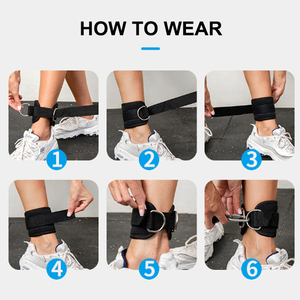Correas de tobillo ajustables para ejercicios de piernas y glúteos, para máquina de cable, con acolchado de neopreno, para gimnasio y fitness. - Product Image 6