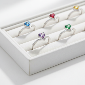 Anello di fidanzamento da donna Keiyue con gemma viola a taglio a mezza cuccia e montatura a griffe - Product Image 4