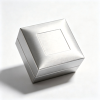 Boîte d'emballage pour bijoux en aluminium personnalisée OEM ODM, insert en velours sans couture, logo en relief