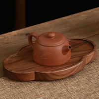 Théières en noyer haut de gamme tasse collations plateau de rangement en bois plateau de service en bois massif pour hôtels restaurants