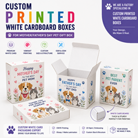 Boîte en carton blanc SBS 350 g/m² personnalisée de qualité supérieure, boîte cadeau pour la fête des mères et des pères, boîte cadeau pour animaux de compagnie, boîte rigide pliable recyclable en carton blanc