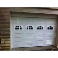 Porte de garage sectionnelle automatique à rupture de pont thermique en aluminium noir, double porte de garage pour villa