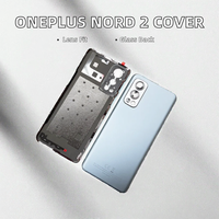 Coque arrière en verre pour batterie OnePlus Nord 2 5G, remplacement de la coque arrière de l'objectif de l'appareil photo