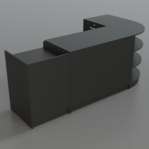 Comptoir de caisse en bois <span class=keywords><strong>KEWAY</strong></span>, comptoir de caisse en MDF mélaminé avec 3 serrures pour supermarché, magasin de détail - Product Image 2