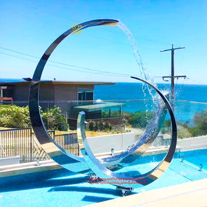 Alta calidad estilo antiguo jardín Metal <span class=keywords><strong>Corten</strong></span> acero agua característica personalizada cortina de agua al aire libre cascada fuente escultura - Product Image 4