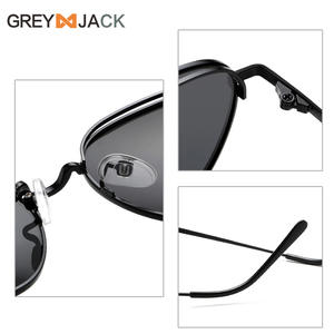 Lunettes de soleil rondes Greyjack, monture en métal, verres polarisés TAC UV400, protection solaire unisexe pour les voyages et la pêche - Product Image 3