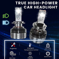 CAR-REFINE K15 K13 Bombilla LED para Faros Delanteros H4 de 240 W, 40000 Lm, 6000 K, LED H1 H3, Focos LED H7 H11, Luces LED para Auto H4 9005 HB3