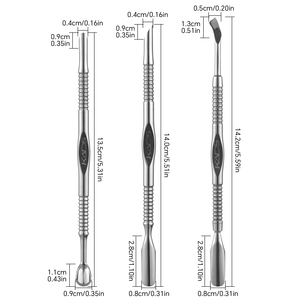 KADS Stainless Steel Double-Headed Cuticle Pusher Professional <b>Nail</b> <b>Tool</b> for Cuticle Care Gel Polish Removal Cleaner Trimmer - Product Image 2