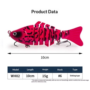 Esca Artificiale in Acciaio Inox a 7 Sezioni da 10cm per Pesci d'Acqua Dolce, Esca Artigianale in Confezione Colorata, 40 Colori - Product Image 2