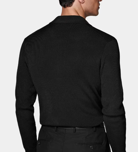 Suéter Personalizado de Invierno para Hombre, Estilo Fair Isle, Cuello Redondo, Antiencogimiento, Negro, Cuello Polo de Manga Larga - Product Image 3