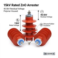Parafoudre à oxyde de zinc en polymère CHHP 15 kV HY5WR-15/40.5 pour système de distribution d'énergie haute tension