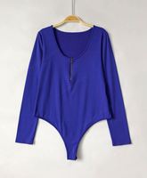 Combinaison Bodysuit Femme SUHE Y2K à Manches Longues, Col Halter, Coupe Ample, Sans Coutures, Effet Ventre Plat, Couleurs Unies, Printemps Été Automne Hiver