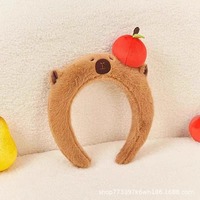 Bandeau en peluche Capybara, bandeau pour le lavage du visage, poupée en peluche douce, pince à cheveux de dessin animé, bandeau pour filles, nouvelle mode, pince à cheveux