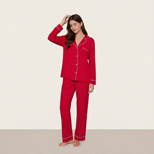 Changyi Hongbo Textile Co. Pijamas de Mujer, Conjunto Completo con Logotipo, Modal de Alta Calidad, Ropa de Dormir Occidental, Pijamas para Mujer, Proveedor - Product Image 2