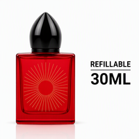 Flacon de parfum vide en verre personnalisé de 30 ml avec bouchon argenté, boîte de présentation en carton, flacon rechargeable, vente en gros, logo personnalisé