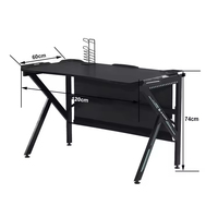 Table de jeu PC en métal large de haute qualité, bureau de gaming noir pour esports