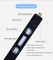 Luz LED de ambiente para coche, lámpara de estrella de techo RGB con control remoto inalámbrico USB, múltiples modos, luz de fiesta ambiental decorativa para Interior de coche