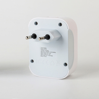 Adaptateur de voyage européen 6 en 1, 2 prises secteur, 4 ports USB, type C