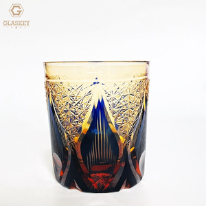 Tasse en cristal d'ambre de style <span class=keywords><strong>japonais</strong></span> Edo Kiriko, sculptée à la main, tasse à <span class=keywords><strong>whisky</strong></span> en cristal de verre - Product Image 1