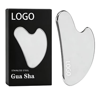 Outils de massage facial Gua Sha en acier inoxydable avec logo personnalisé Hanbin, pour sculpter le visage, remodeler la mâchoire, réduire le double menton et stimuler le drainage lymphatique